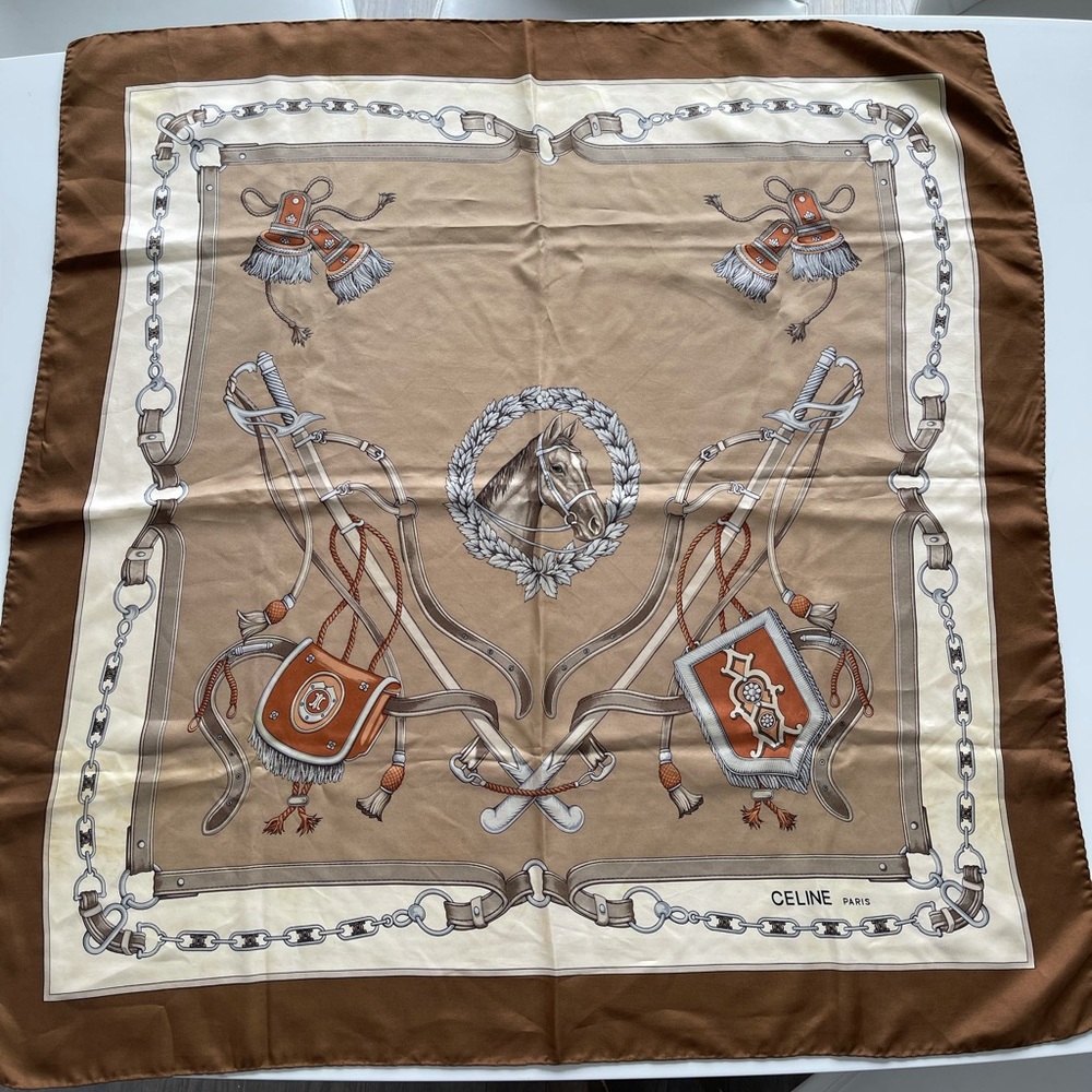 Vintage Authentic Celine Silk Scarf